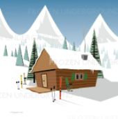 Retro Ski Hütte